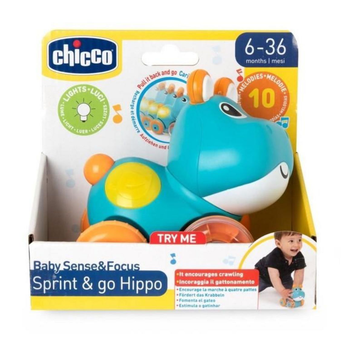 CHICCO CHICCO - Hippo Sprint&go - Bleu et orange - Des 6 mois