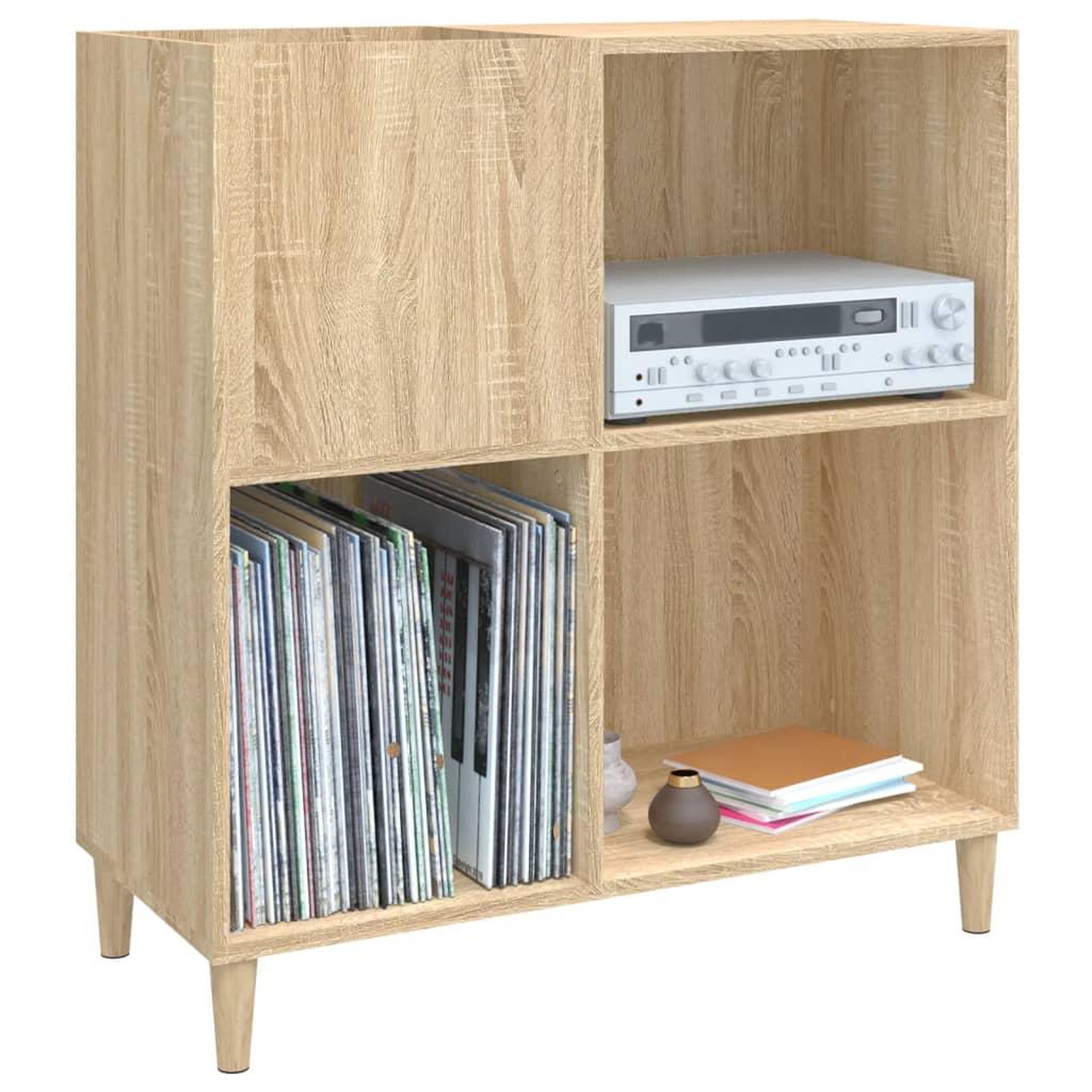 Voir la diapositive 4 : VIDAXL Armoire a disques chene sonoma 84,5x38x89 cm bois d'ingenierie