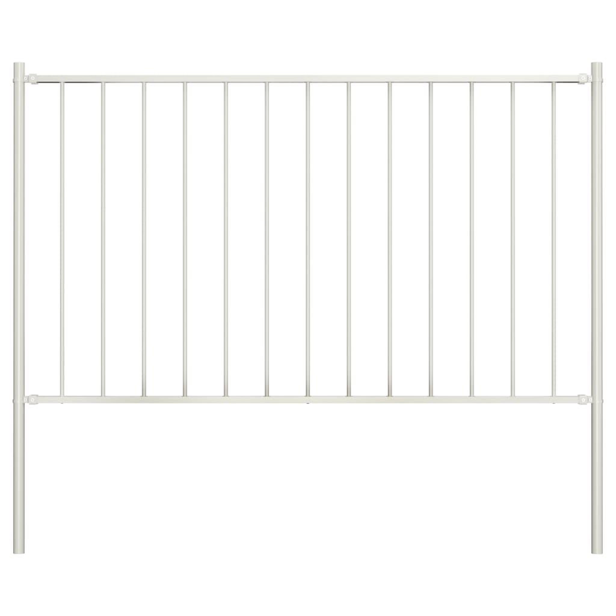VIDAXL Panneau cloture et poteaux acier enduit de poudre 1,7x1 m blanc