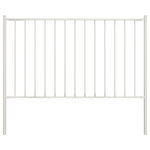 VIDAXL Panneau cloture et poteaux acier enduit de poudre 1,7x1 m blanc