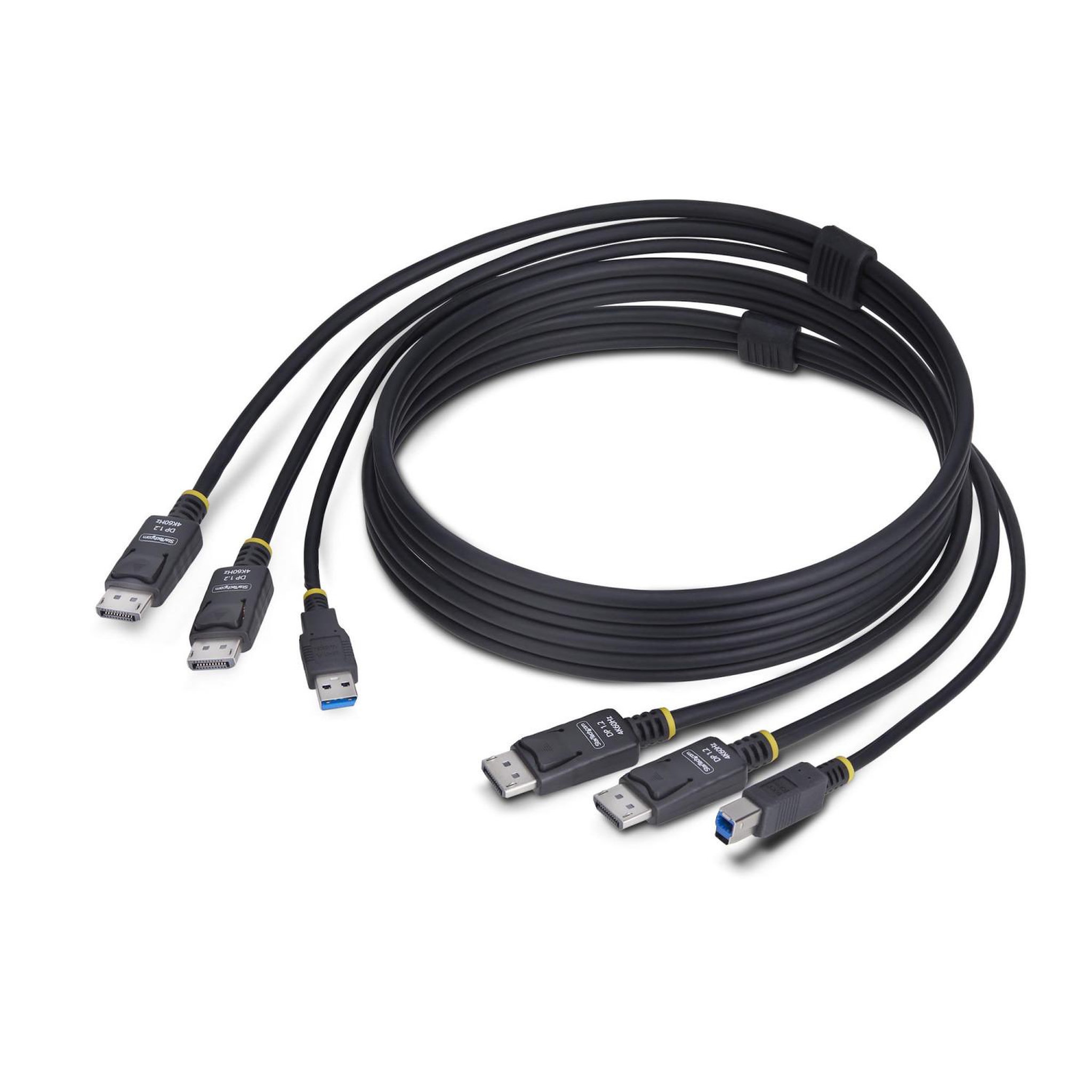 Voir la diapositive 2 : Startech StarTech.com Câble KVM Double DisplayPort de 1,8m et USB 5Gbps, 4K 60Hz, Câble Combo DP 1.2 et USB pour Commutateurs/Switchs KVM à Deux Moniteurs