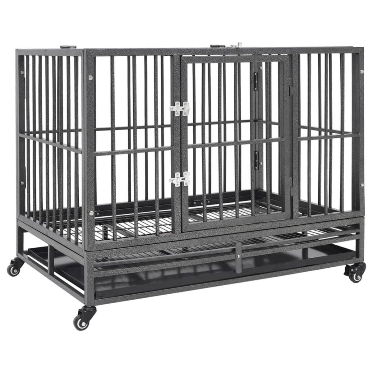 VIDAXL Cage pour chien avec roues et toit Acier 102x72x85 cm