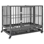 Voir la diapositive 1 : VIDAXL Cage pour chien avec roues et toit Acier 102x72x85 cm
