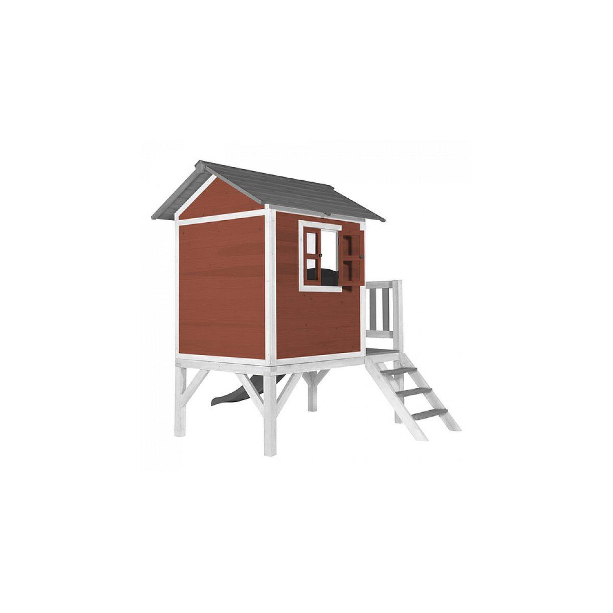 Voir la diapositive 4 : Axi House Axi beach lodge xl maisonnette scetinavian rouge toboggan gris