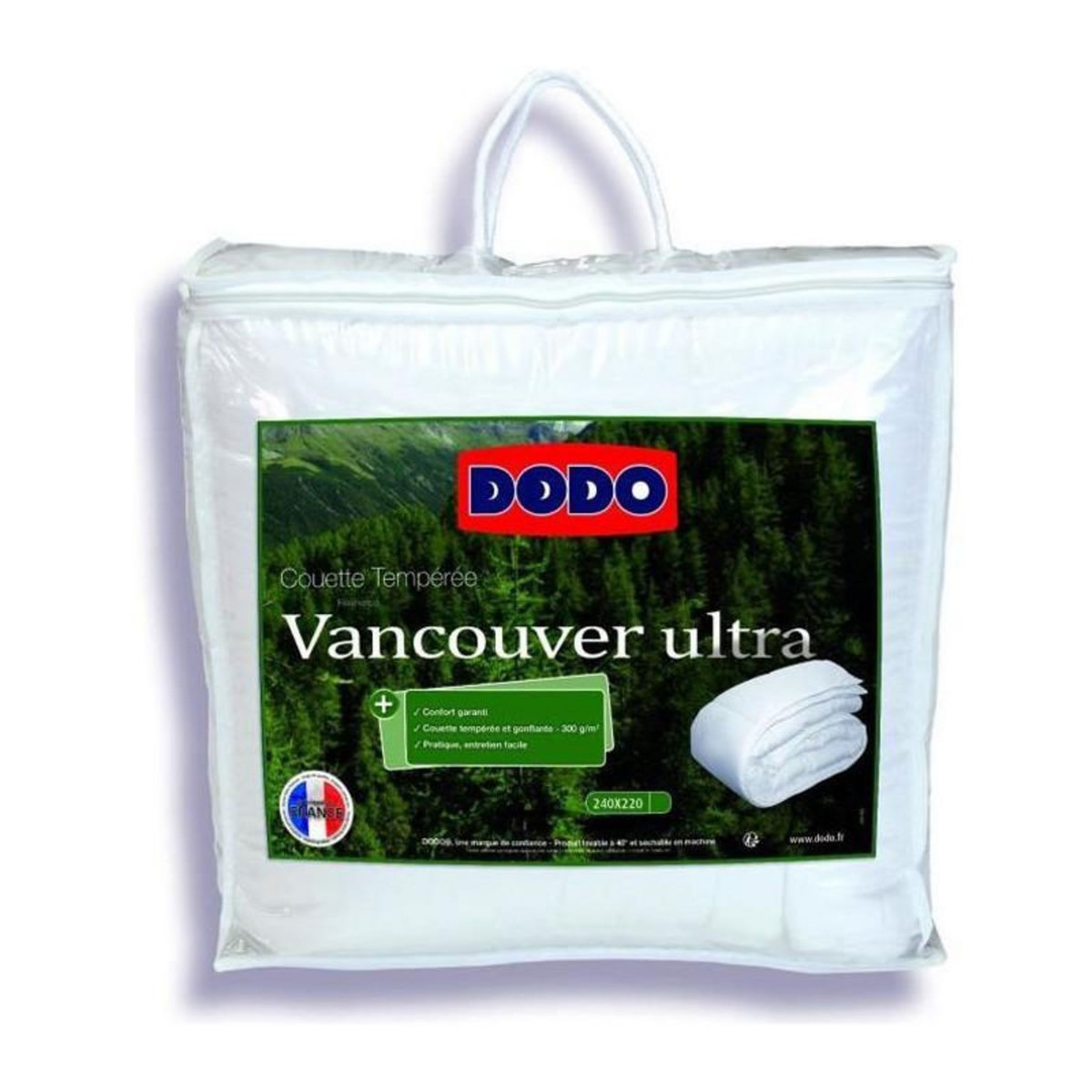 DODO Couette chaude Vancouver Ultra - 220 x 240 cm - 300gr/m² - Blanc - DODO