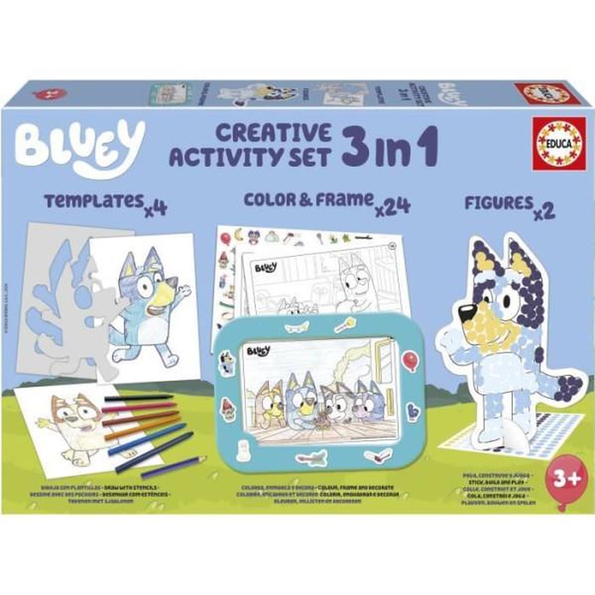 EDUCA Set créatif - educa - décoration et modelage des personnages bluey - 3 activités des 3 ans