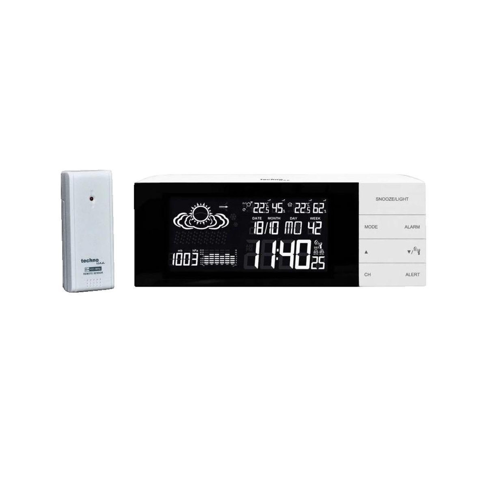TECHNO Station météo Techno Line WS 6870 température et humidité noire