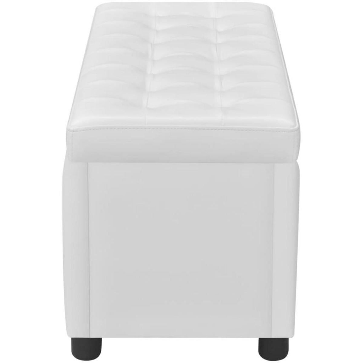 VIDAXL Pouf de rangement Cuir synthetique Blanc