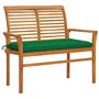 Voir la diapositive 1 : VIDAXL Banc de jardin avec coussin vert 112 cm Bois de teck massif