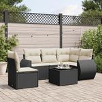 VIDAXL Salon de jardin 6 pcs avec coussins noir resine tressee