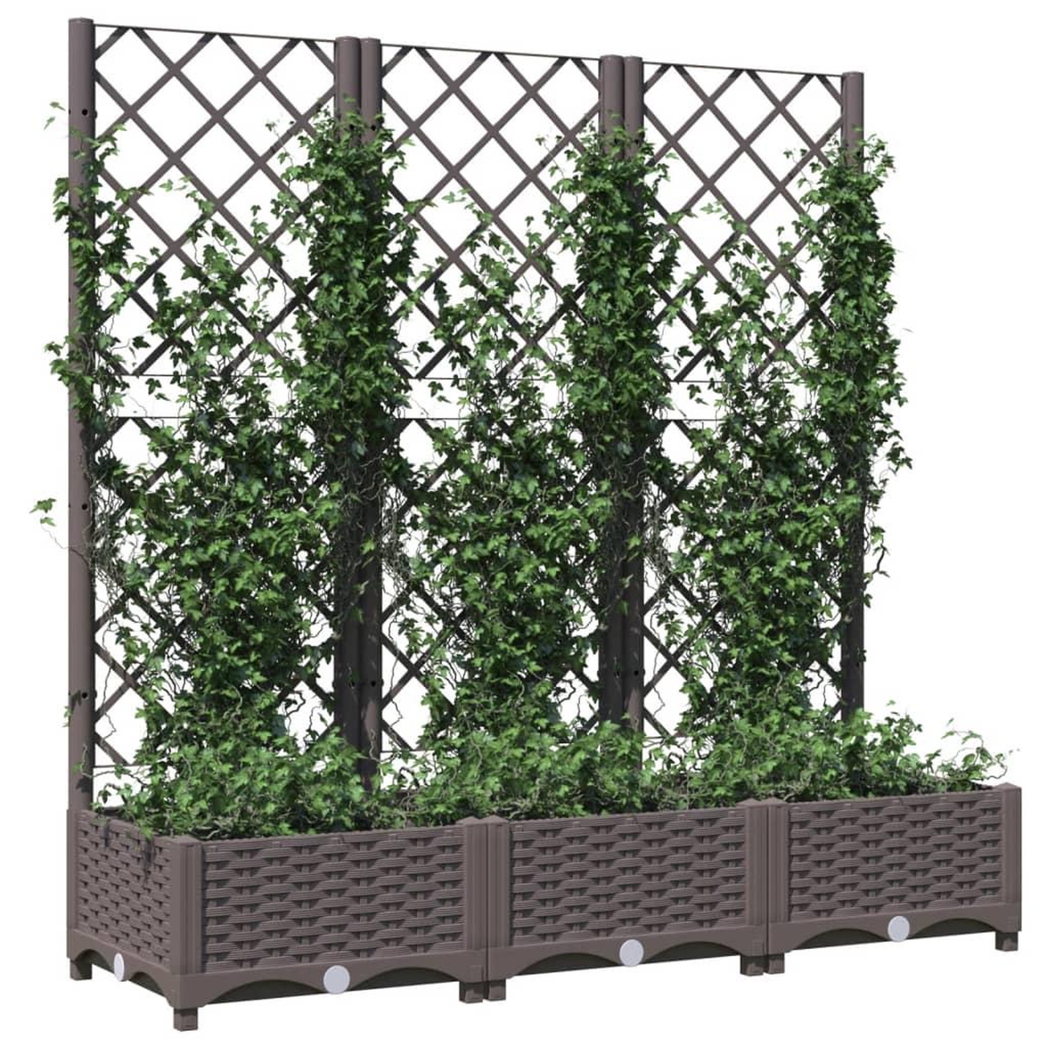 Voir la diapositive 3 : VIDAXL Jardiniere avec treillis Marron 120x40x121,5 cm PP