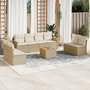Voir la diapositive 1 : VIDAXL Salon de jardin avec coussins 9 pcs beige resine tressee