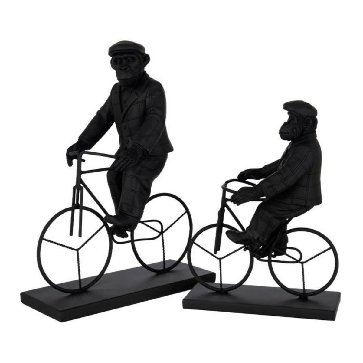 Paris Prix Statuette Déco  Singe Vélo  33cm Noir