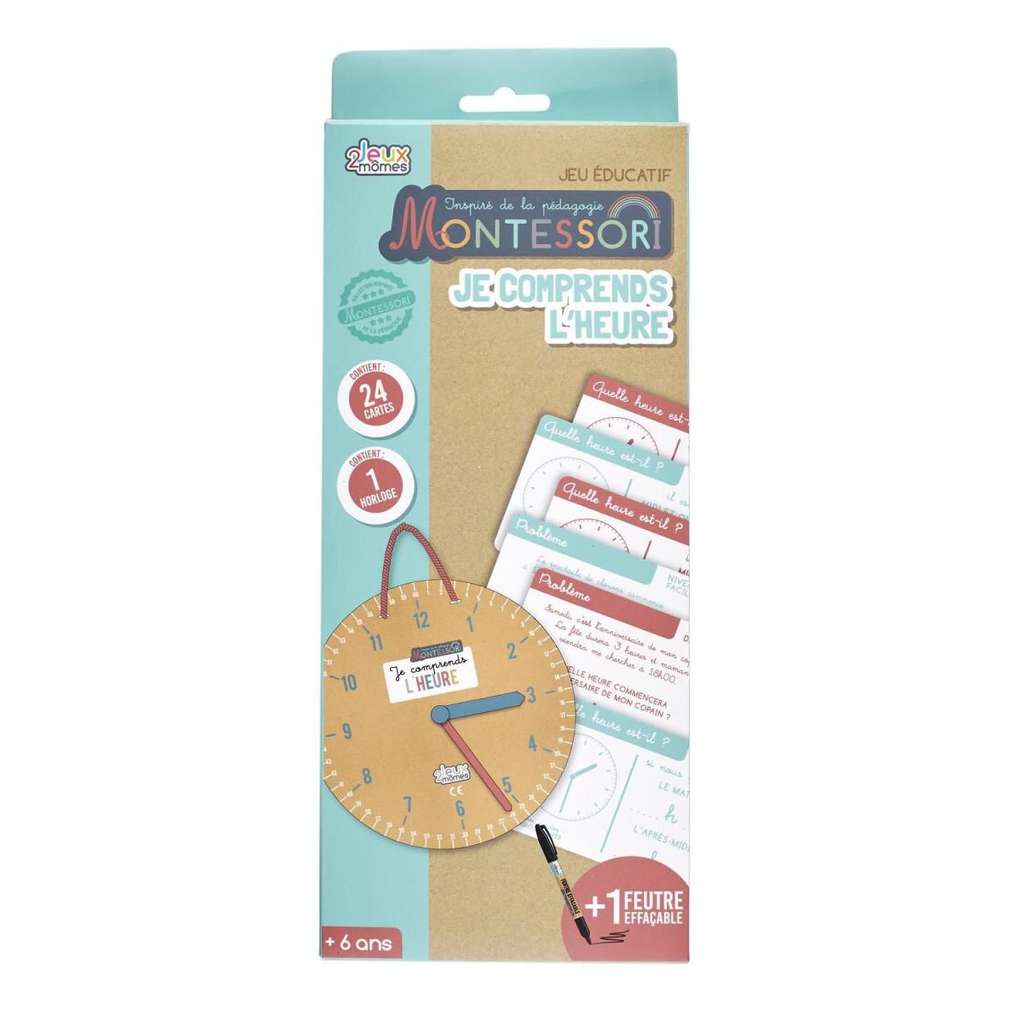 Jeux 2 momes Jeu éducatif  je comprends l'heure  11cm multicolore