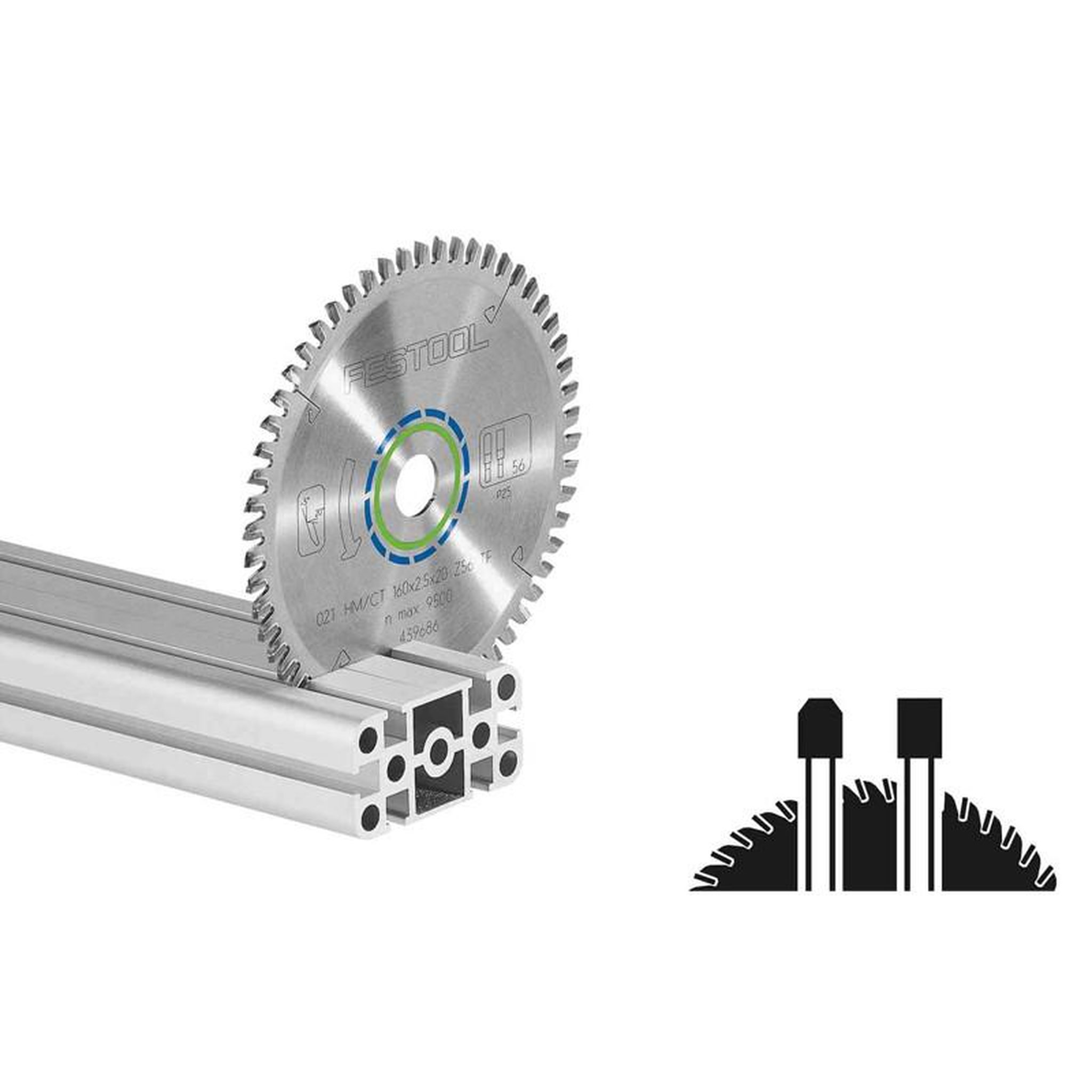 Voir la diapositive 2 : FESTOOL Lame de scie circulaire ALUMINIUM PLASTICS HW 225x2,6x30 TF68 FESTOOL 488291