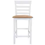 VIDAXL Set table et 4 chaises de bar en bois coloris blanc