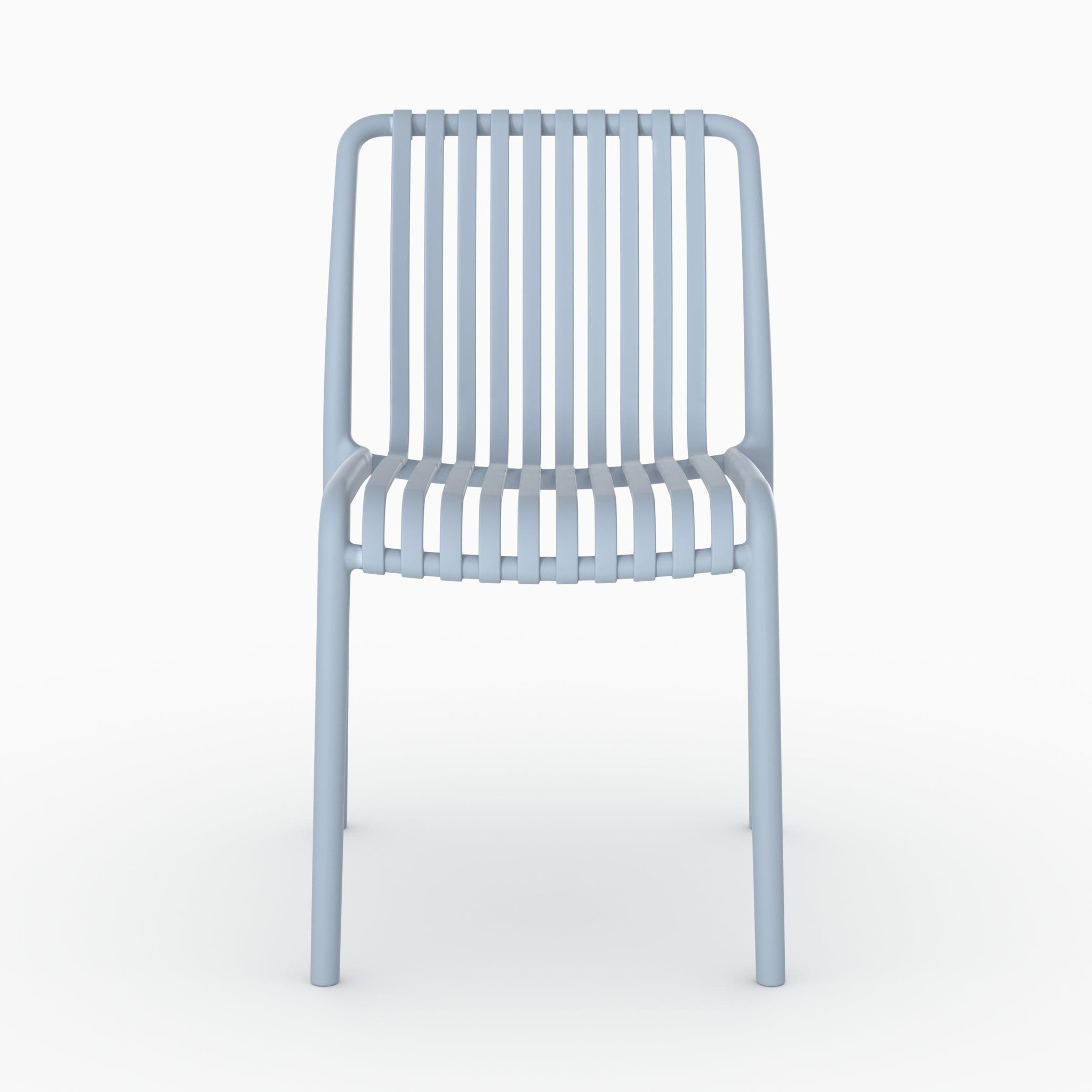 Voir la diapositive 5 : MAISON PAVANE Lot de 2 chaises de jardin empilables en plastique bleu pastel-duli