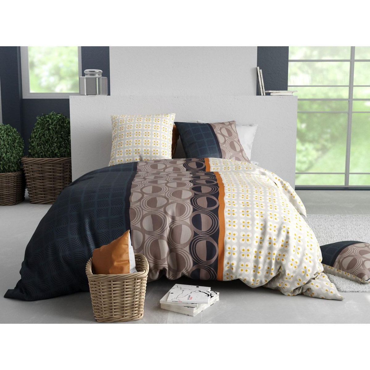 ATELIER DU COTON Parure housse de couette 100% coton 57fils curtis