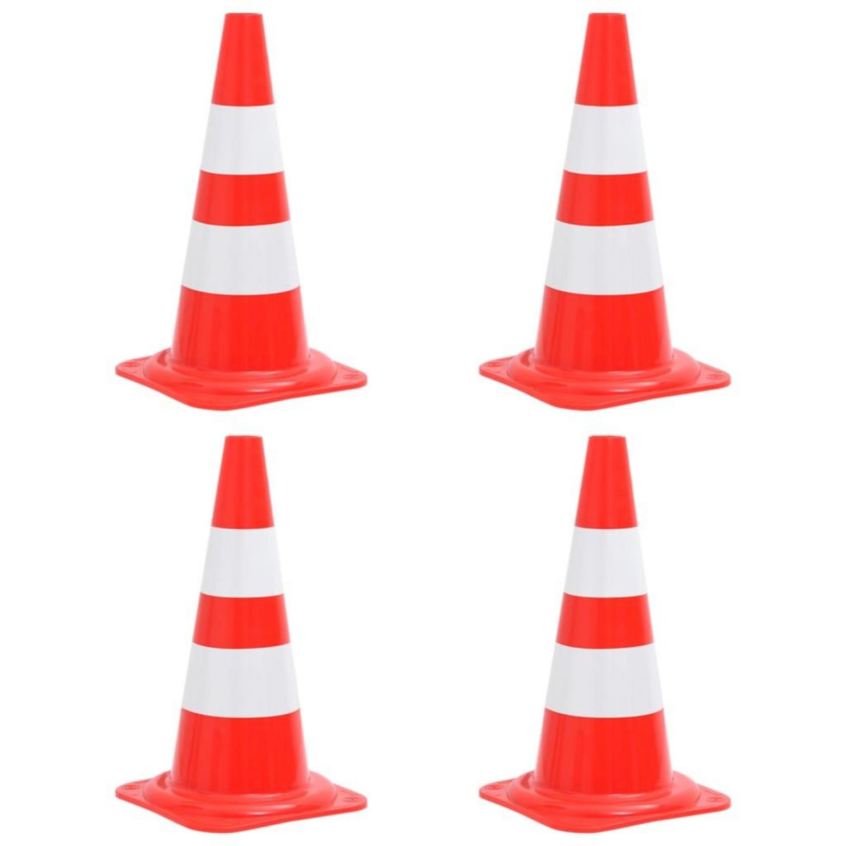 VIDAXL Cones de signalisation reflechissants 4 pcs Rouge et blanc 50cm
