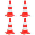VIDAXL Cones de signalisation reflechissants 4 pcs Rouge et blanc 50cm