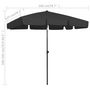 Voir la diapositive 6 : VIDAXL Parasol de plage noir 200x125 cm
