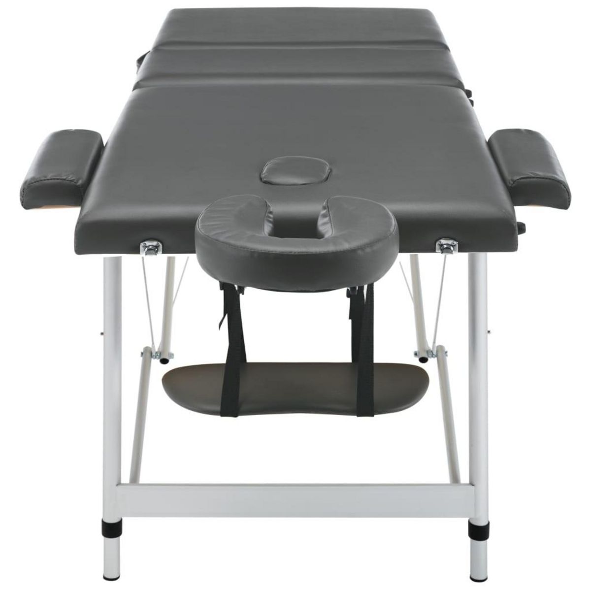 VIDAXL Table de massage 3 zones Cadre en aluminium Anthracite 186x68cm
