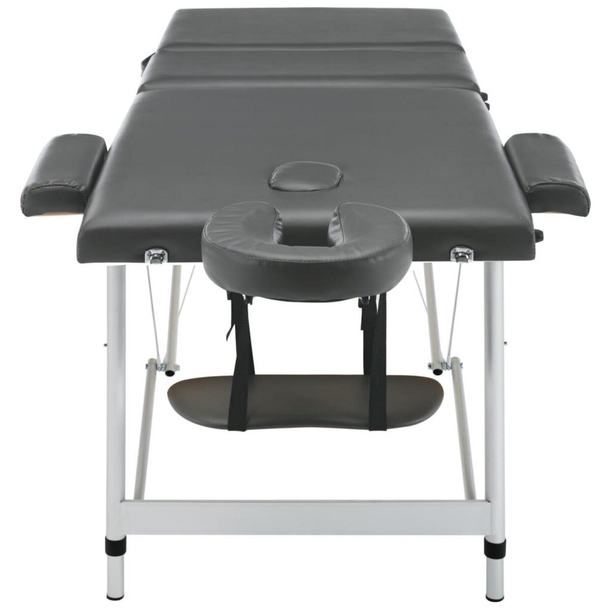 VIDAXL Table de massage 3 zones Cadre en aluminium Anthracite 186x68cm