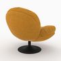 Voir la diapositive 3 : Rendez vous déco Fauteuil pivotant en tissu effet velours jaune moutarde - Ricci