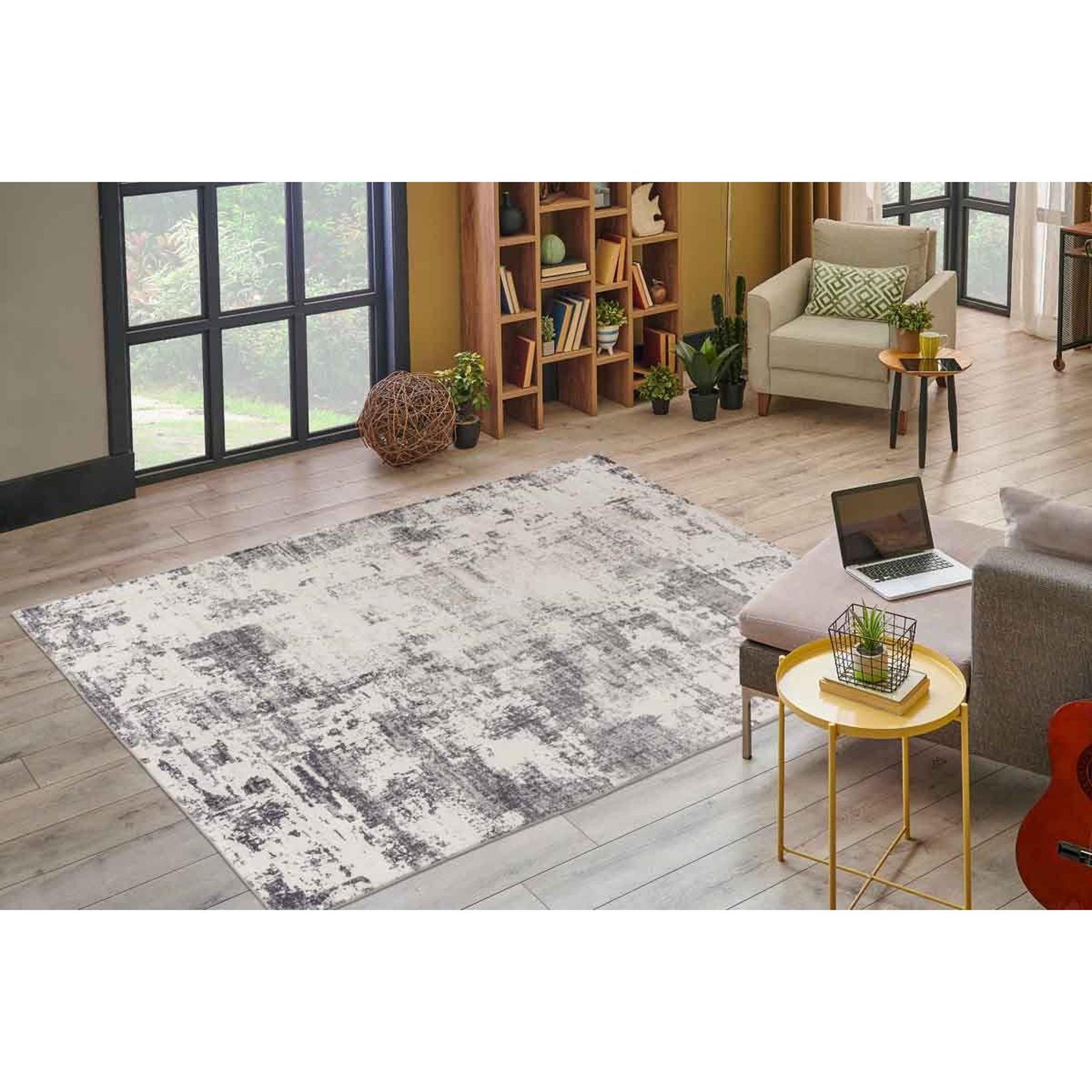 Voir la diapositive 5 : Paris Prix Tapis Tissé à Poils Courts Vintage  Ilian VIII  Gris