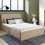 Voir la diapositive 4 : ID MARKET Lit coffre double SEASIDE avec tête de lit et sommier 140x190 cm façon hêtre