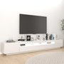 Voir la diapositive 4 : VIDAXL Meuble TV avec lumieres LED Blanc brillant 260x35x40 cm