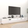 Voir la diapositive 4 : VIDAXL Meuble TV avec lumieres LED Blanc brillant 260x35x40 cm