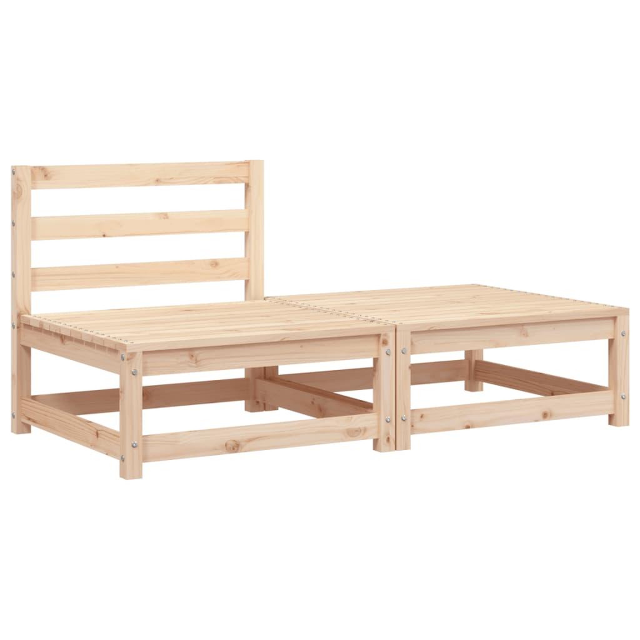Voir la diapositive 2 : VIDAXL Canape de jardin sans accoudoirs repose-pieds bois pin massif
