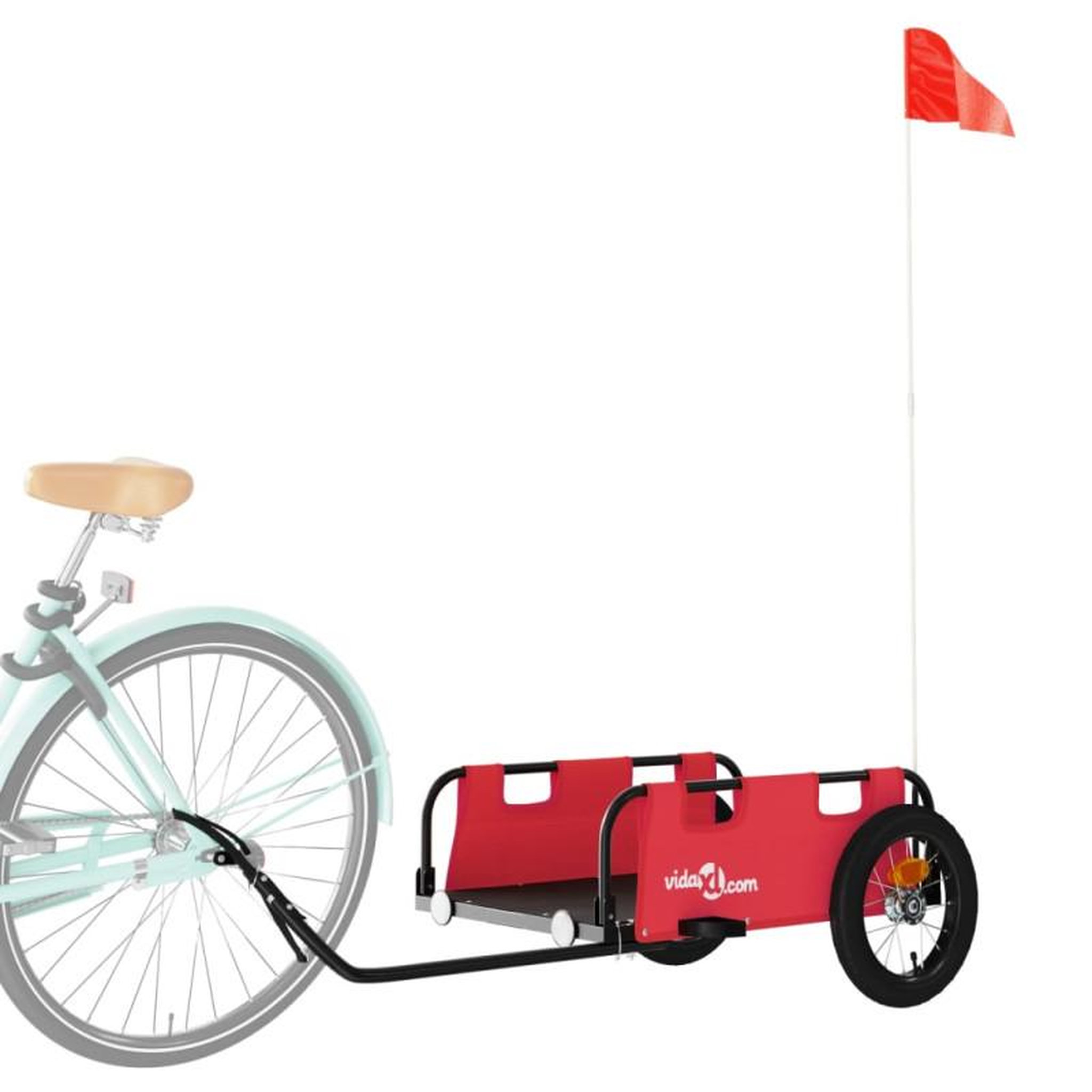 Voir la diapositive 3 : VIDAXL Remorque de vélo rouge tissu oxford et fer