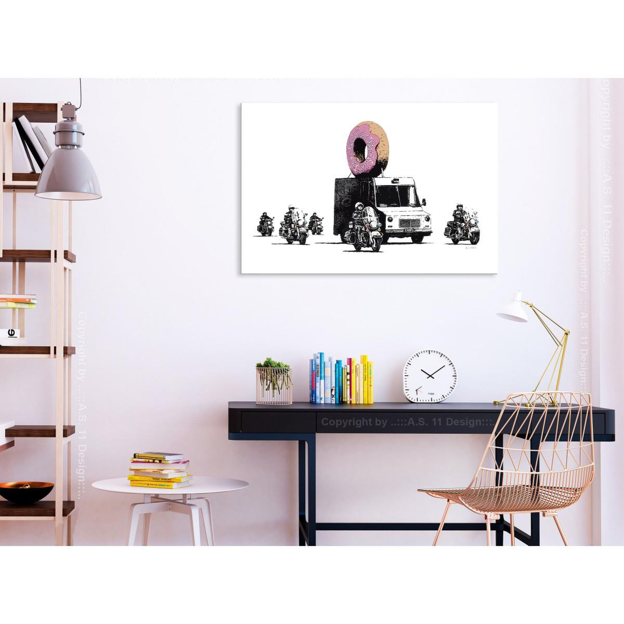 Voir la diapositive 2 : Paris Prix Tableau imprimé  donut police wide