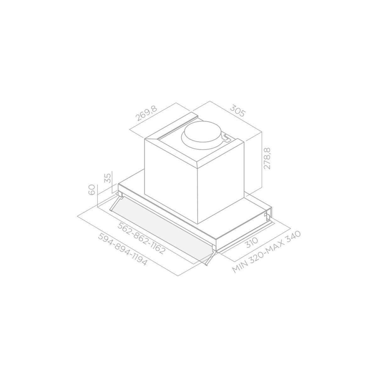 ELICA Hotte encastrable BOXIN LX/IX/A/120
