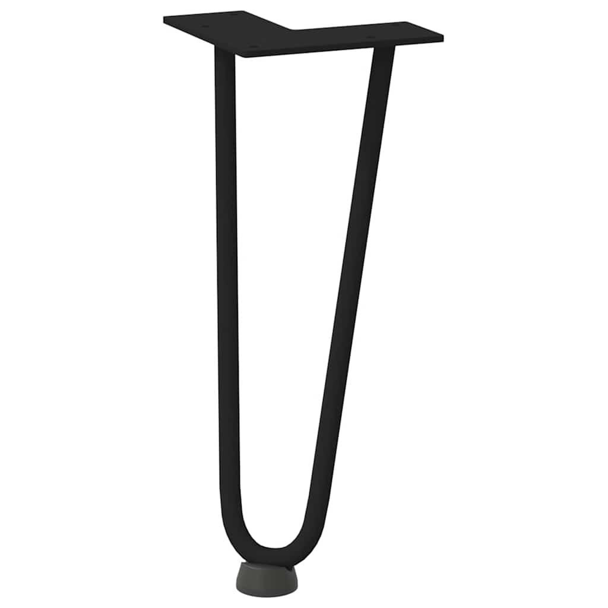 Voir la diapositive 4 : VIDAXL Pieds de table en forme d'epingle a cheveux 4 pcs noir 30 cm