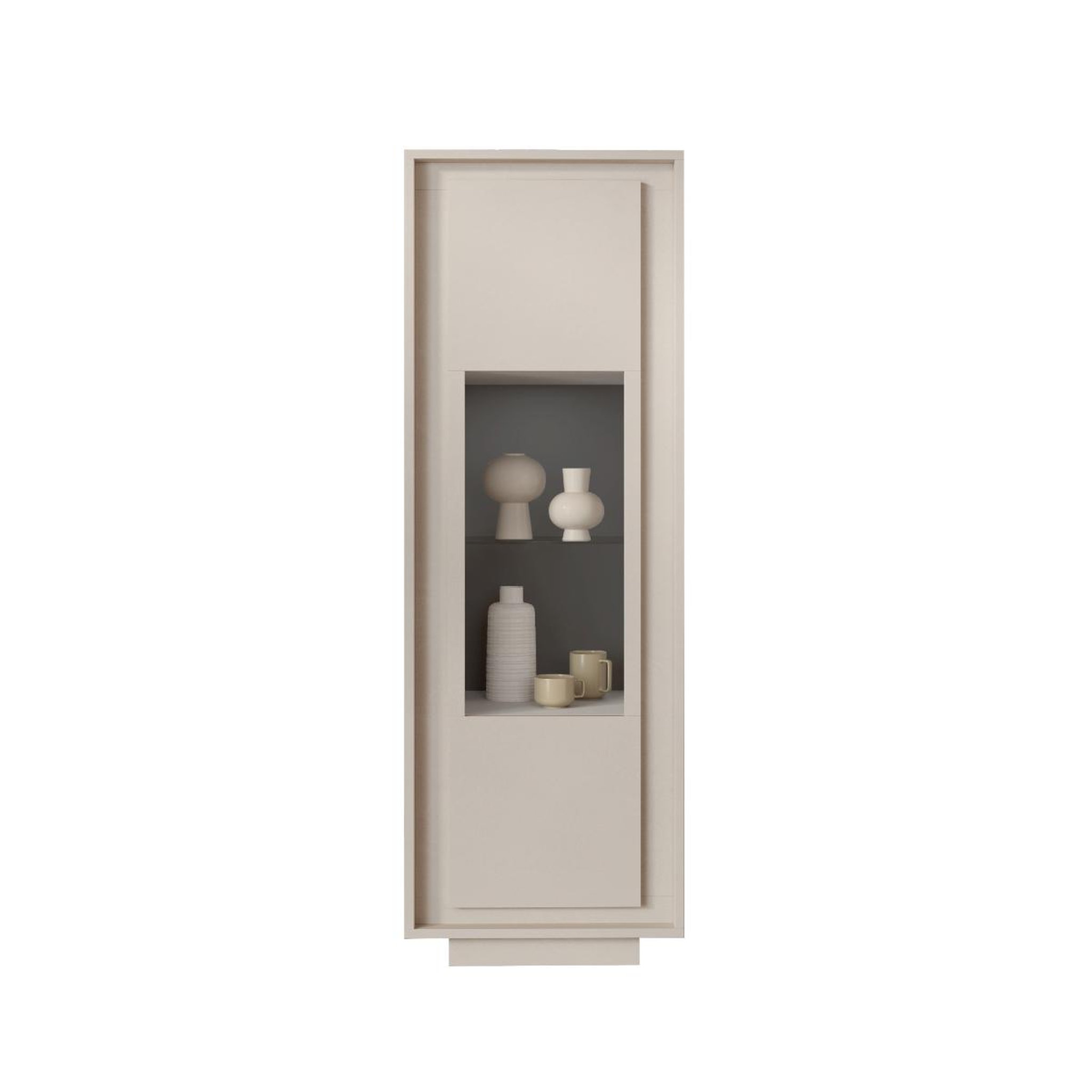 JLC KREATION Vitrine 1 porte vitré coloris beige yori