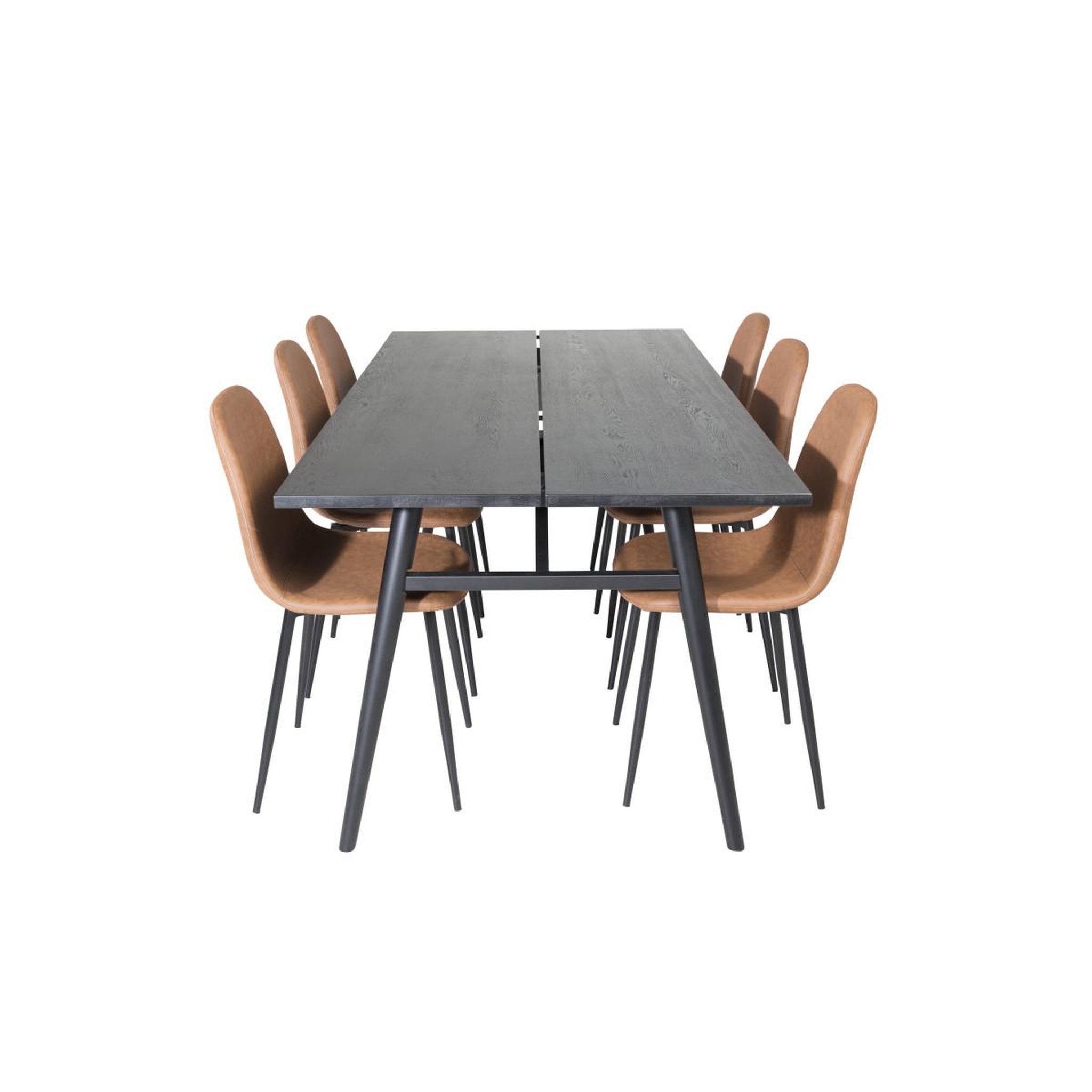 Voir la diapositive 2 : Paris Prix Ensemble table à manger extensible & 6 chaises design  sleek & polar  195-280cm noir & marron