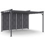 Voir la diapositive 1 : ID MARKET Pergola persienne 3x4 M gris anthracite avec toit rétractable et 4 pans modulables