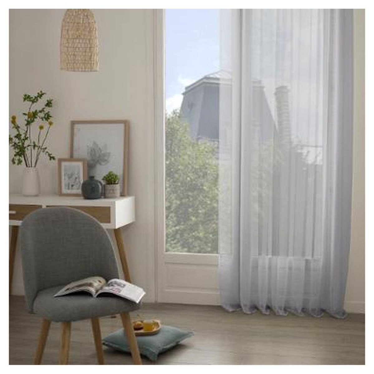 Voilage fin uni à &oelig;illets MOLY