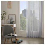 Voilage fin uni à &oelig;illets MOLY. Coloris disponibles : Gris, Beige, Blanc