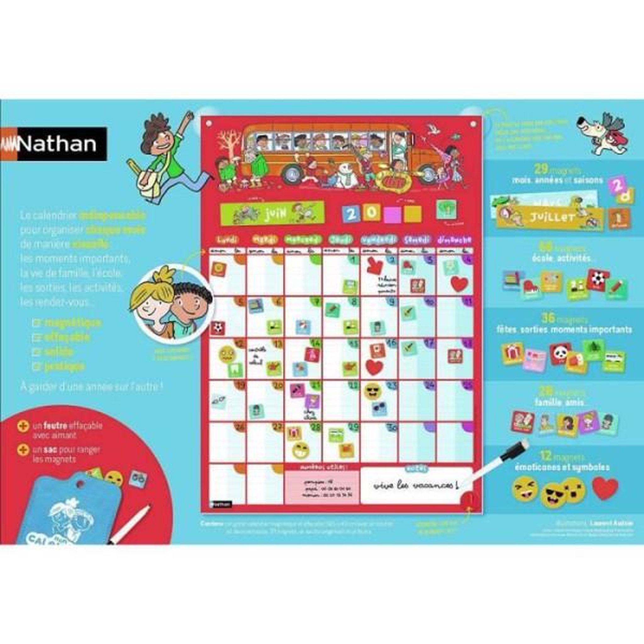 Voir la diapositive 2 : Nathan Nathan - mon calendrier perpetuel magnétique