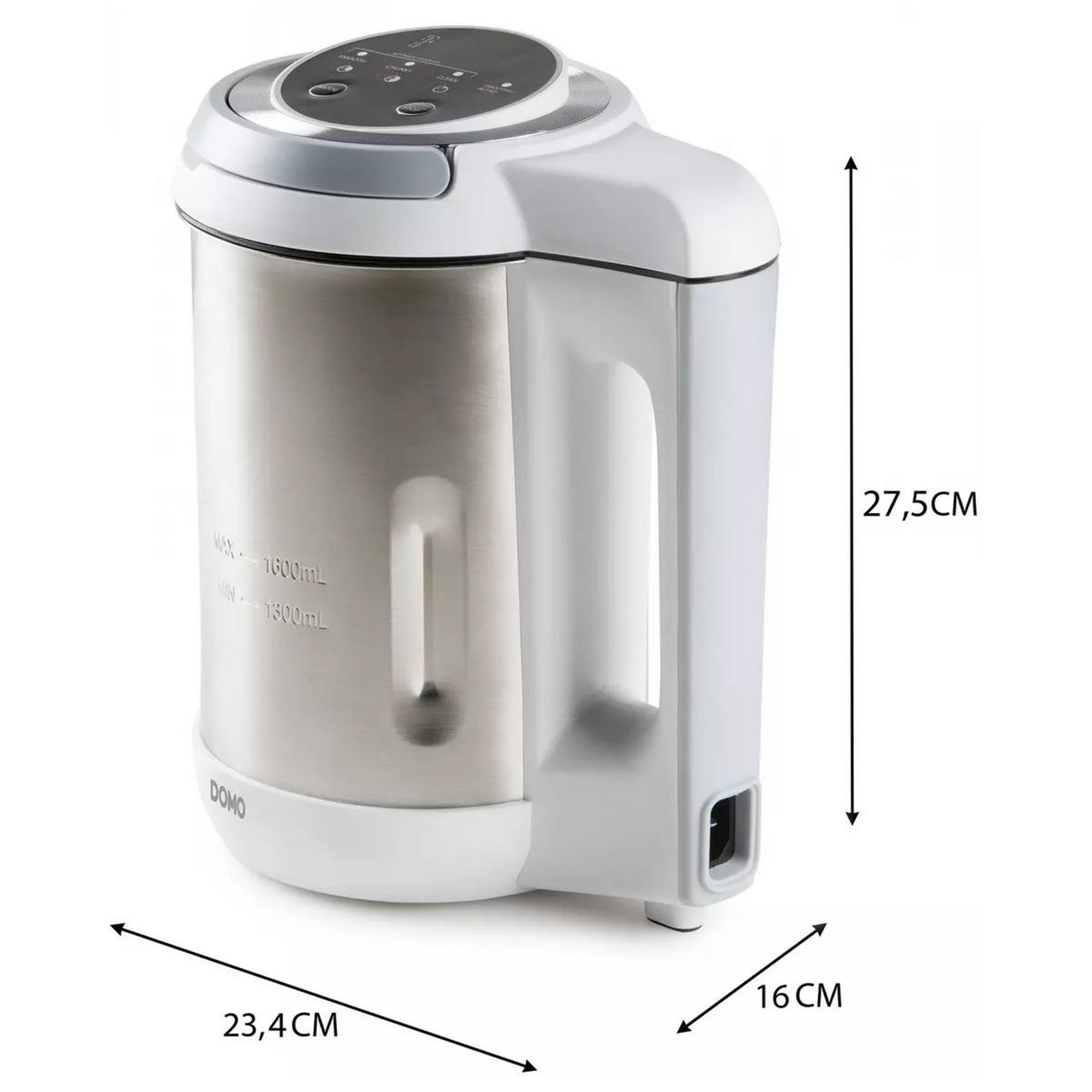 Voir la diapositive 4 : Domo Blender chauffant 1.6l 1000w inox/blanc - do737bl