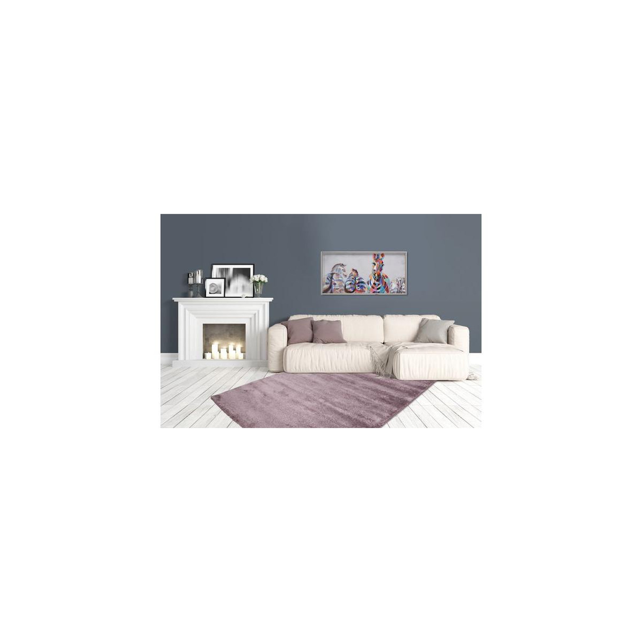 Voir la diapositive 4 : Paris Prix Tapis Tissé Déco  Saint Lucia  Violet Pastel