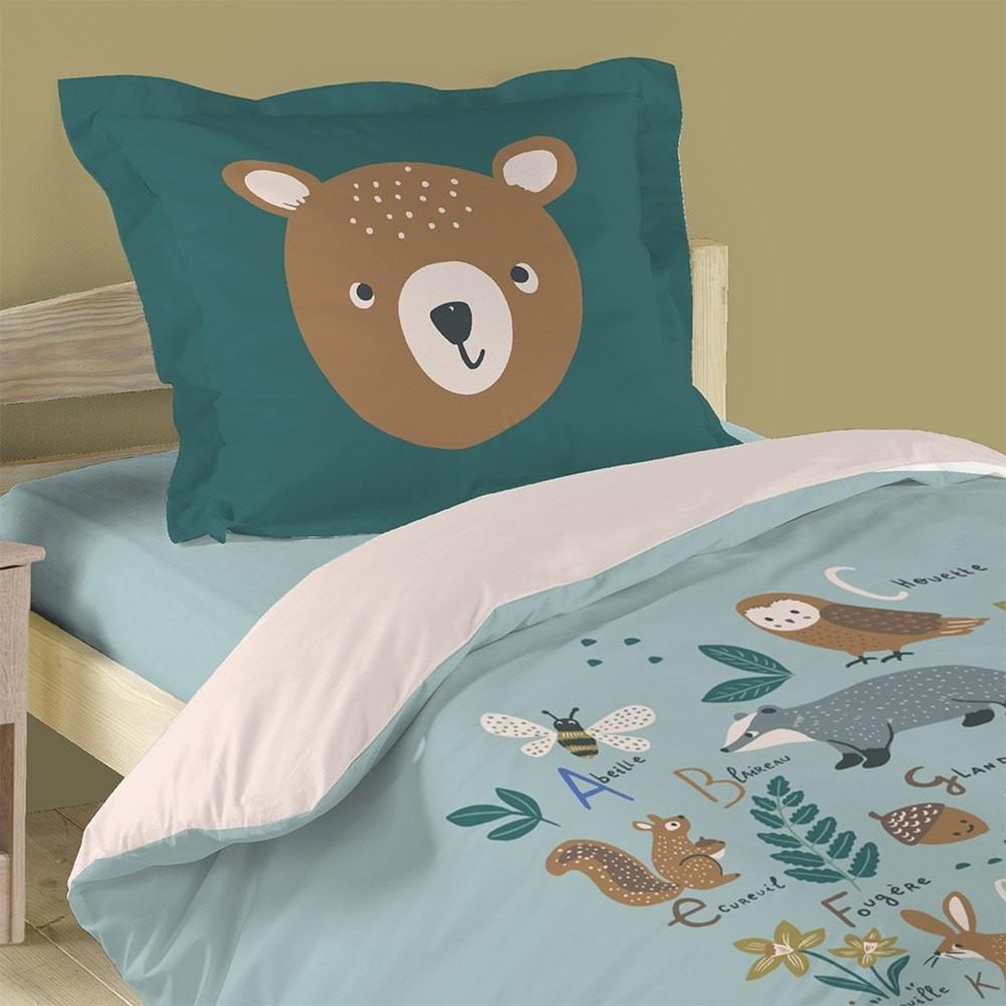 Voir la diapositive 2 : Lovely Casa Housse de couette 140x200 Saturnin + 1 taie coton 57 fils
