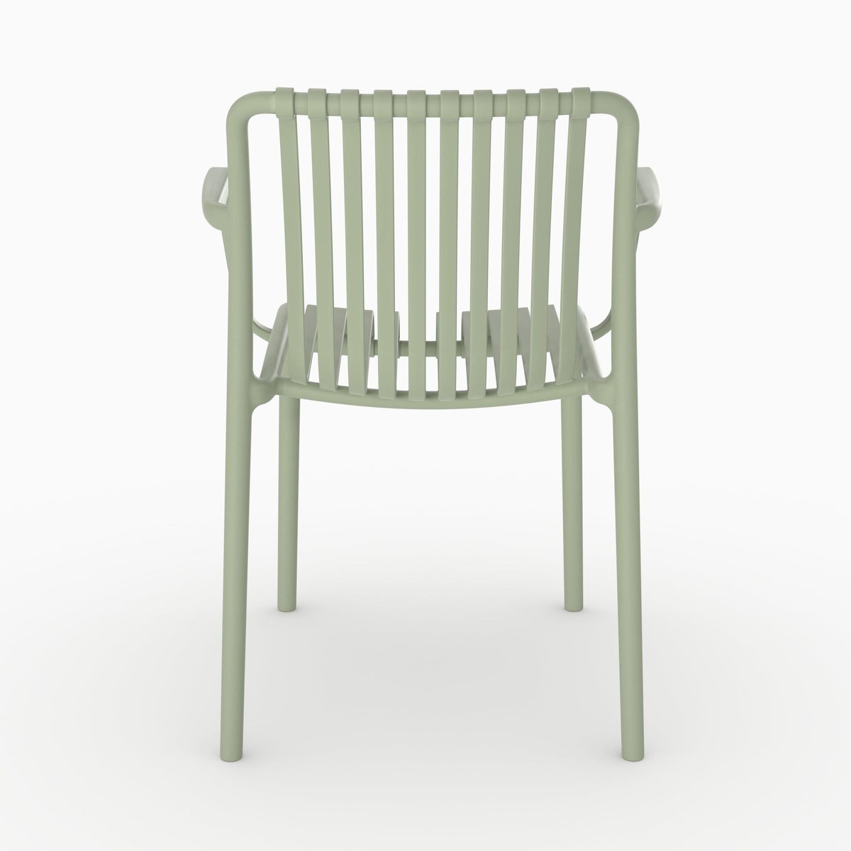 MAISON PAVANE Lot de 2 chaises de jardin empilables en plastique vert pastel-Ivy