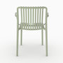 Voir la diapositive 3 : MAISON PAVANE Lot de 2 chaises de jardin empilables en plastique vert pastel-Ivy