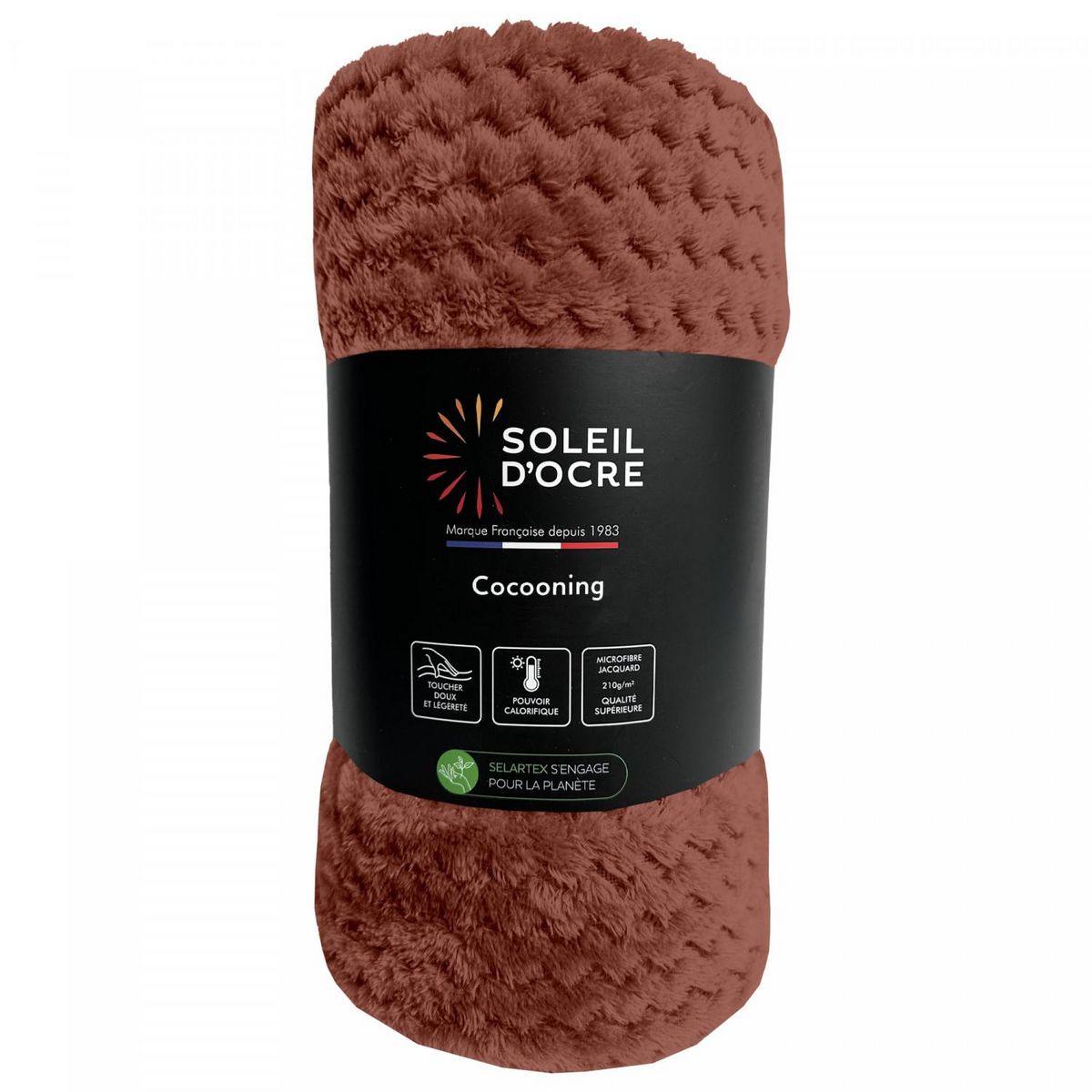 SOLEIL D'OCRE Couverture, Plaid microfibre COCOONING, par Soleil d'Ocre