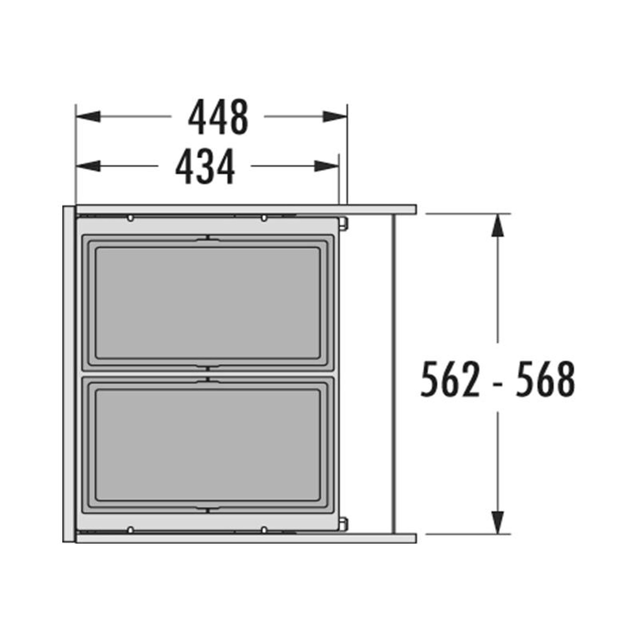 Voir la diapositive 5 : HAILO Poubelle de cuisine tri sélectif 2 bacs encastrable 60l (28+28) hailo cargo